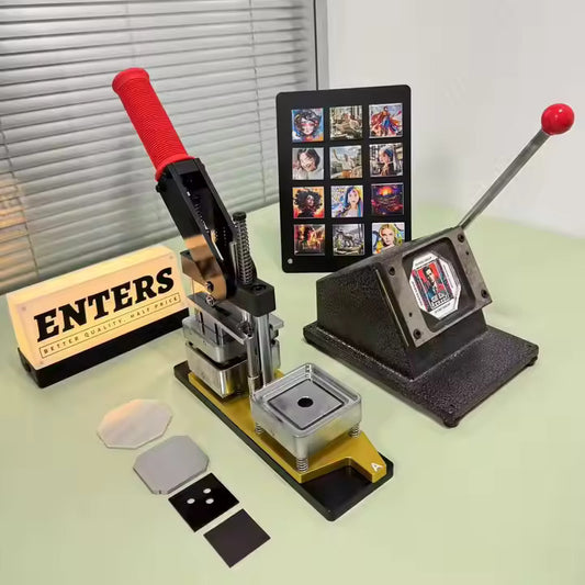 DIY Fridge Magnet Making Machine Refrigerator Sticker Pressing Machine Magnetic with Paper Cutter 2"x2"/2.5"x2.5"